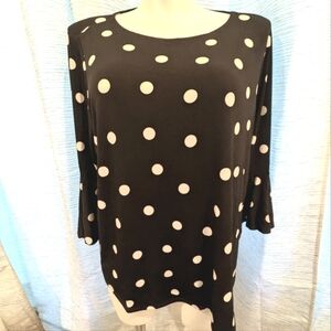 Carmen Marc Valvo Black and White Polka Dot Tunic - 2X NWT